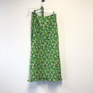 Miu Miu Green Floral Halter Midi Dress